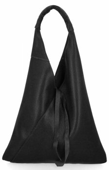 Olasz bőr Shopper Bag táska kis kozmetikai táskával 5820S fekete