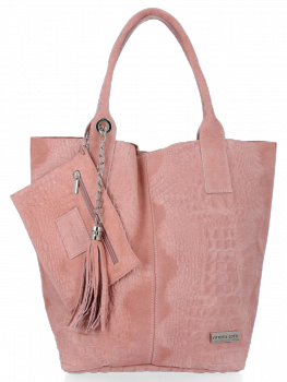 Bőr táska shopper bag Vittoria Gotti rózsaszín B23
