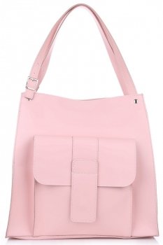 Bőr táska shopper bag Vittoria Gotti rózsaszín 8286