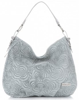 Bőr táska shopper bag Vittoria Gotti világosszürke V80013