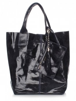 Bőr táska shopper bag Genuine Leather tengerkék 788
