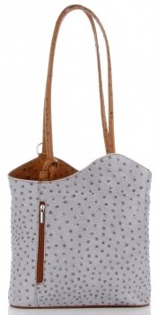 Bőr táska klasszikus Genuine Leather világosszürke 494