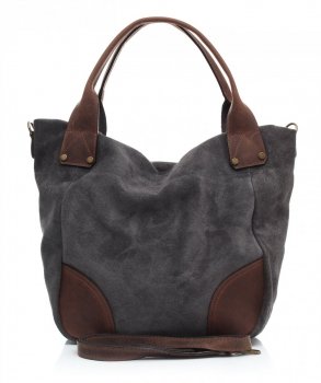 Bőr táska univerzális Genuine Leather szürke 811746