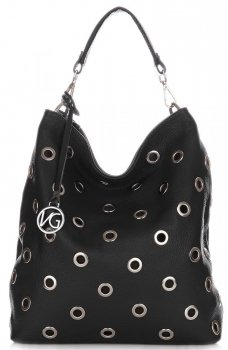 Bőr táska shopper bag Vittoria Gotti fekete V3077