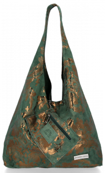 Bőr táska shopper bag Vittoria Gotti palackzöld V2473