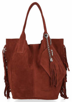 Bőr táska shopper bag Vittoria Gotti barna B16