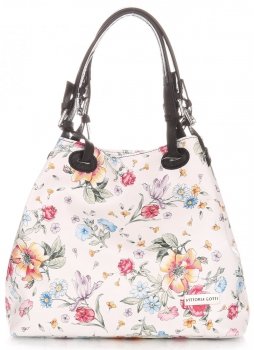 Bőr táska shopper bag Vittoria Gotti fehér V2051
