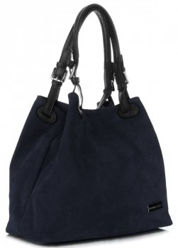 Bőr táska shopper bag Vittoria Gotti tengerkék V90047CH