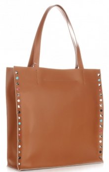 Bőr táska shopper bag Genuine Leather vörös 5013