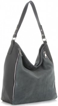 Bőr táska shopper bag Vittoria Gotti szürke V3368