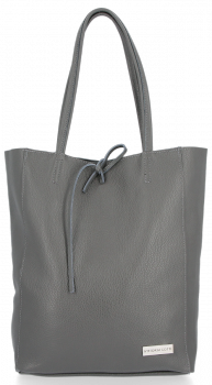 Bőr táska shopper bag Vittoria Gotti szürke V21E