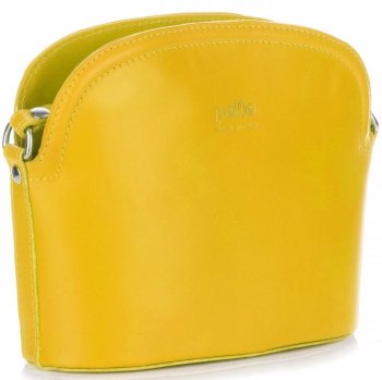 Bőr táska levéltáska Genuine Leather sárga E4098