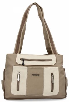 Női Táská shopper bag Hernan sötét bézs 3892-1