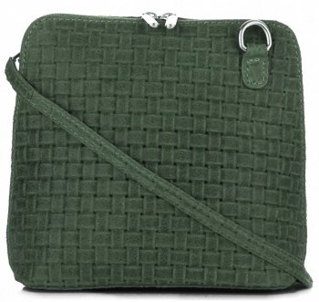 Bőr táska levéltáska Genuine Leather palackzöld A7