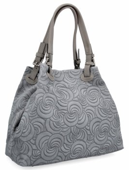 Bőr táska shopper bag Vittoria Gotti világosszürke 5566-Sjsz