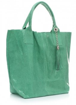 Bőr táska shopper bag Genuine Leather zöld 555