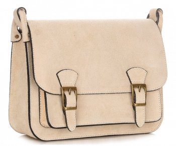 Bőr táska levéltáska Genuine Leather bézs 1643