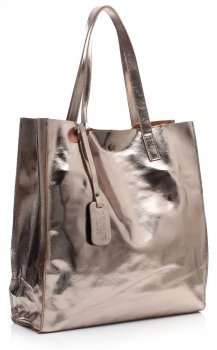 Bőr táska shopper bag Vera Pelle óarany 205454