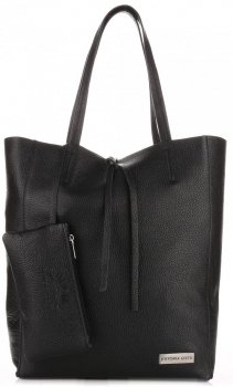Bőr táska shopper bag Vittoria Gotti fekete V775