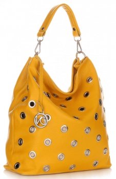 Bőr táska shopper bag Vittoria Gotti sárga V3077