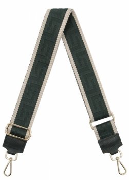 Divatos táskapánt Geometric PA005 sötét palackzöld/beige