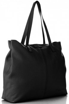 Bőr táska shopper bag Vittoria Gotti fekete V5705