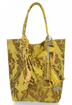 Bőr táska shopper bag Vittoria Gotti sárga V2472
