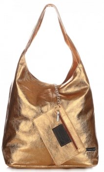Bőr táska shopper bag Vittoria Gotti óarany V5012