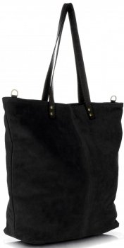 Bőr táska shopper bag Vera Pelle fekete 80041