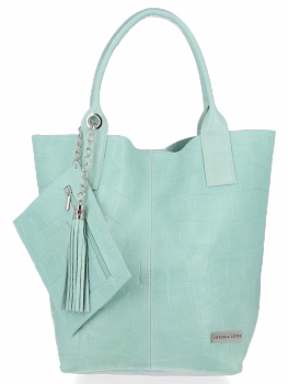 Bőr táska shopper bag Vittoria Gotti menta B15