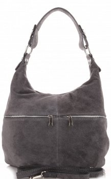 Bőr táska univerzális Genuine Leather szürke 8309