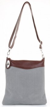 Bőr táska levéltáska Genuine Leather szürke 14