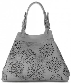 Bőr táska shopper bag Vittoria Gotti szürke V8913