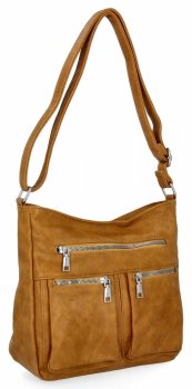 Univerzális női válltáska Herisson 13K391 mustárszín