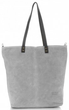 Bőr táska shopper bag Vera Pelle világosszürke 80041