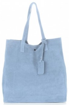 Bőr táska shopper bag Vittoria Gotti égszínkék V205454