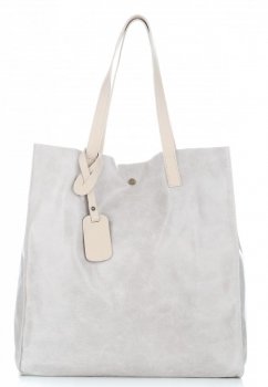 Bőr táska shopper bag Vera Pelle világos bézs 205454