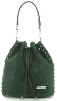 Bőr táska shopper bag Vittoria Gotti palackzöld V3020