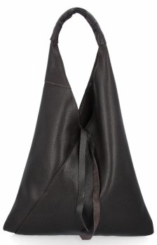 Olasz bőr Shopper Bag táska kis kozmetikai táskával 5820S csokoládé