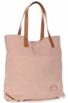 Bőr táska shopper bag Vittoria Gotti púderrózsaszín V8267
