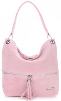 Bőr táska shopper bag Vittoria Gotti púderrózsaszín V3821