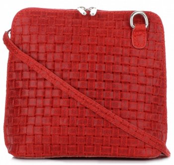 Bőr táska levéltáska Genuine Leather piros A7
