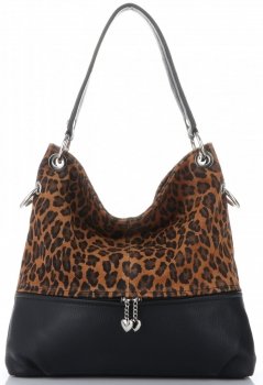 Bőr táska univerzális Genuine Leather fekete 5692