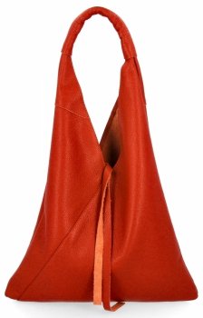 Olasz bőr Shopper Bag táska kis kozmetikai táskával 5820S narancssárga