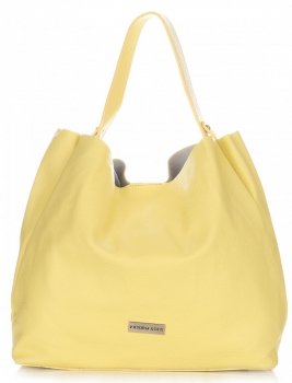 Bőr táska shopper bag Vittoria Gotti lime V230