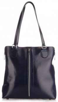 Bőr táska klasszikus Genuine Leather tengerkék J6088