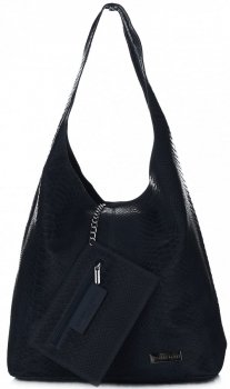 Bőr táska shopper bag Vittoria Gotti tengerkék V8804