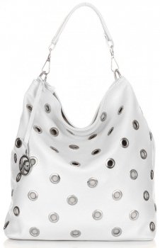 Bőr táska shopper bag Vittoria Gotti fehér V3077