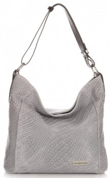 Bőr táska shopper bag Vittoria Gotti világosszürke V2054