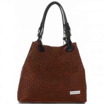 Bőr táska shopper bag Vittoria Gotti vörös V80047
